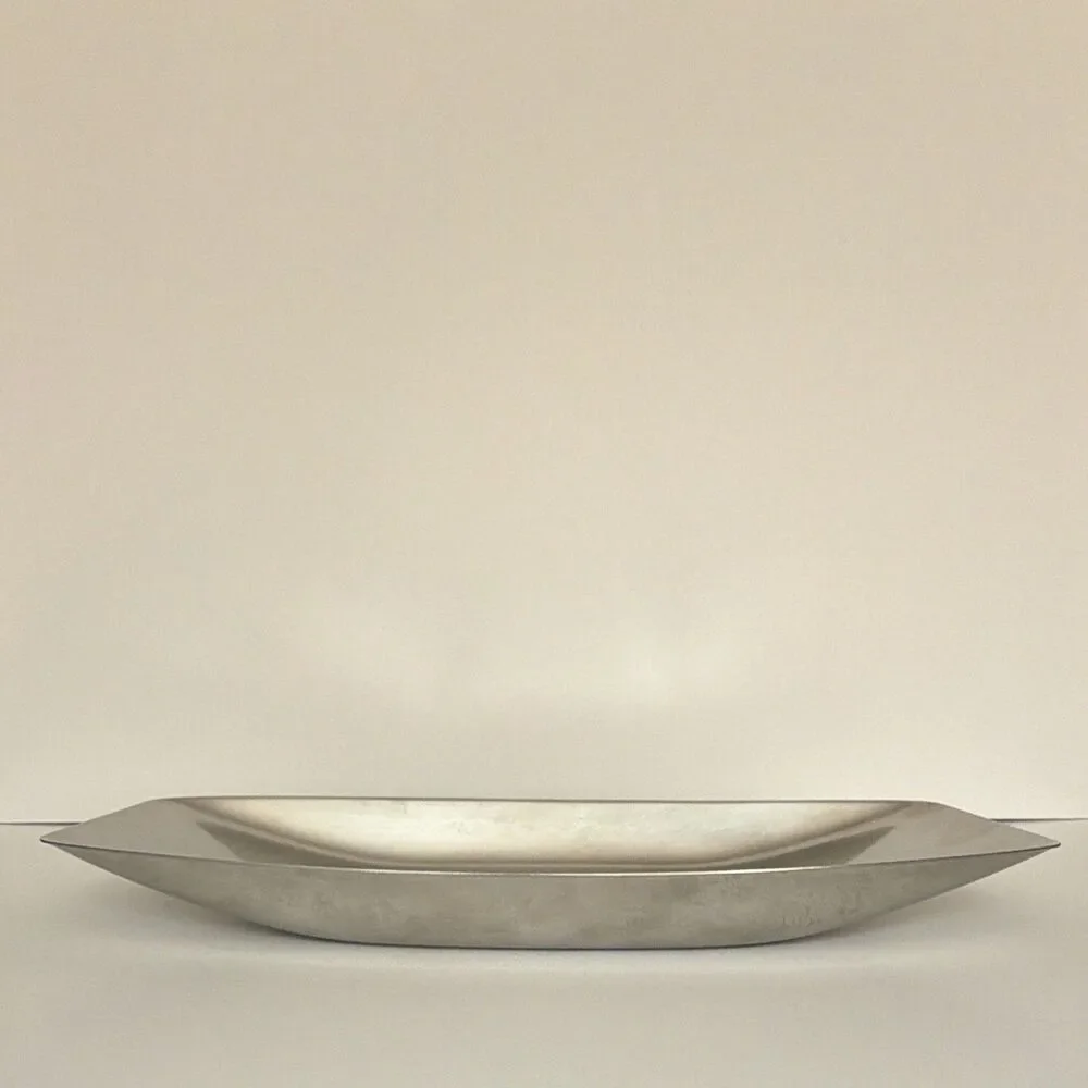 Vintage MCM Stainless Steel Boat Tray Canoe Serving Bowl Dish Mid Century Modern